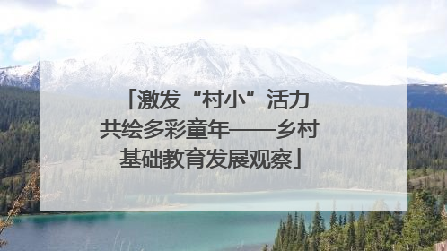 激发“村小”活力 共绘多彩童年——乡村基础教育发展观察