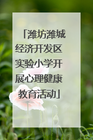 潍坊潍城经济开发区实验小学开展心理健康教育活动