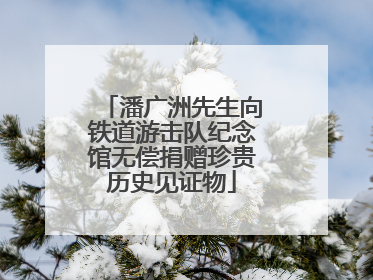 潘广洲先生向铁道游击队纪念馆无偿捐赠珍贵历史见证物