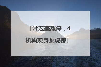潮宏基涨停，4机构现身龙虎榜