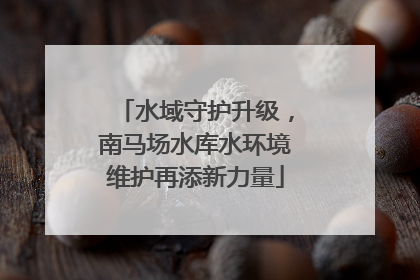 水域守护升级，南马场水库水环境维护再添新力量