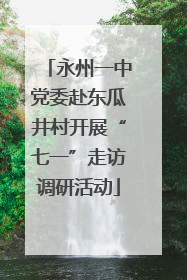 永州一中党委赴东瓜井村开展“七一”走访调研活动