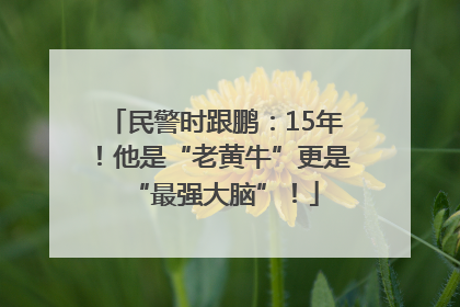 民警时跟鹏：15年！他是“老黄牛”更是“最强大脑”！