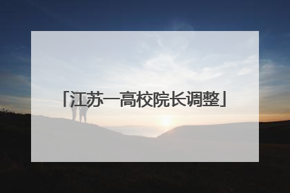 江苏一高校院长调整