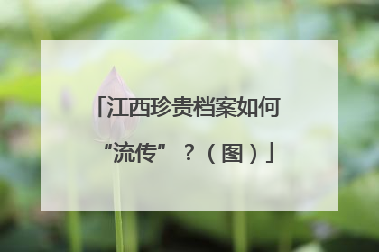 江西珍贵档案如何“流传”？（图）