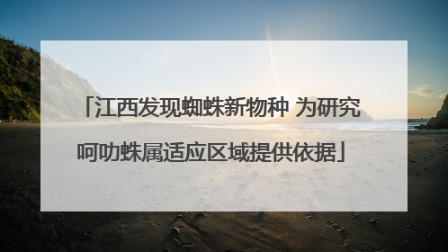 江西发现蜘蛛新物种 为研究呵叻蛛属适应区域提供依据