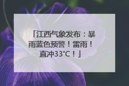 江西气象发布：暴雨蓝色预警！雷雨！直冲33℃！