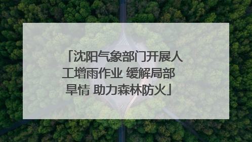 沈阳气象部门开展人工增雨作业 缓解局部旱情 助力森林防火