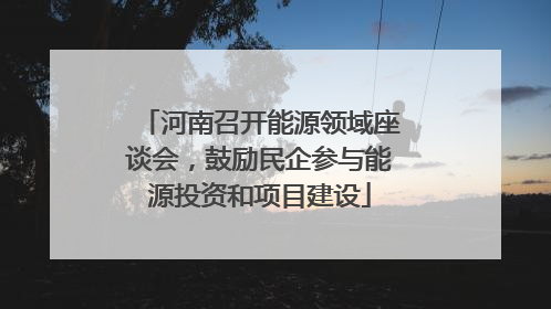 河南召开能源领域座谈会，鼓励民企参与能源投资和项目建设