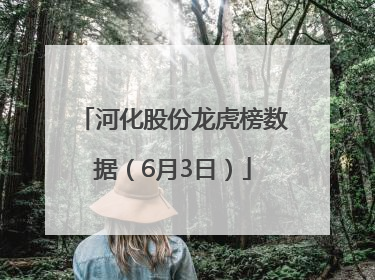 河化股份龙虎榜数据（6月3日）