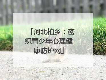 河北柏乡：密织青少年心理健康防护网