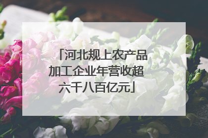 河北规上农产品加工企业年营收超六千八百亿元