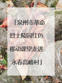 泉州市革命烈士陵园红色移动课堂走进永春高峰村