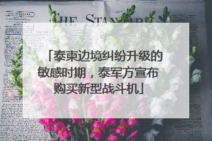 泰柬边境纠纷升级的敏感时期，泰军方宣布购买新型战斗机