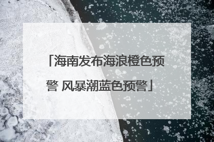 海南发布海浪橙色预警 风暴潮蓝色预警