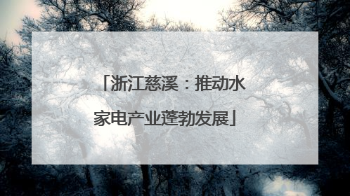 浙江慈溪：推动水家电产业蓬勃发展