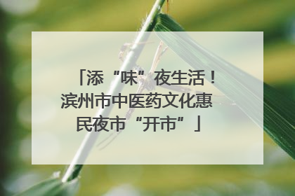 添“味”夜生活！滨州市中医药文化惠民夜市“开市”