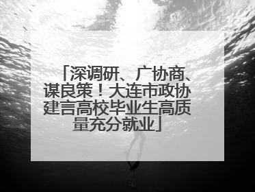 深调研、广协商、谋良策！大连市政协建言高校毕业生高质量充分就业