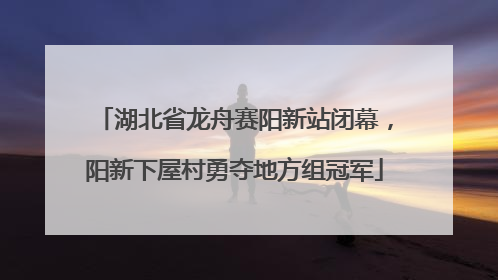 湖北省龙舟赛阳新站闭幕，阳新下屋村勇夺地方组冠军