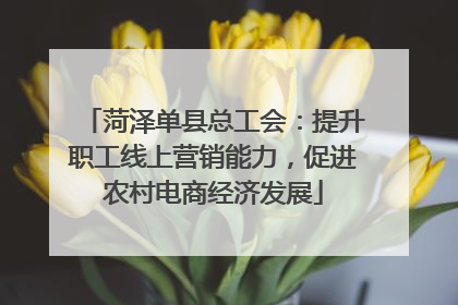 菏泽单县总工会：提升职工线上营销能力，促进农村电商经济发展