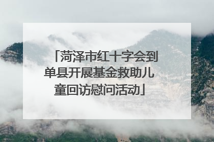 菏泽市红十字会到单县开展基金救助儿童回访慰问活动