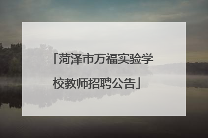 菏泽市万福实验学校教师招聘公告