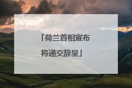 荷兰首相宣布将递交辞呈