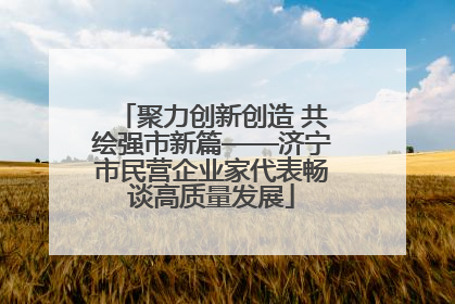 聚力创新创造 共绘强市新篇——济宁市民营企业家代表畅谈高质量发展