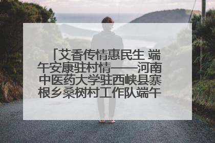 艾香传情惠民生 端午安康驻村情——河南中医药大学驻西峡县寨根乡桑树村工作队端午中医惠民记