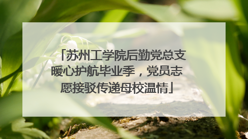 苏州工学院后勤党总支暖心护航毕业季，党员志愿接驳传递母校温情