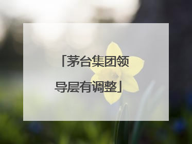 茅台集团领导层有调整