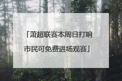 萧超联赛本周日打响 市民可免费进场观赛