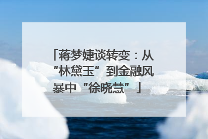 蒋梦婕谈转变：从“林黛玉”到金融风暴中“徐晓慧”