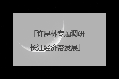 许昆林专题调研长江经济带发展