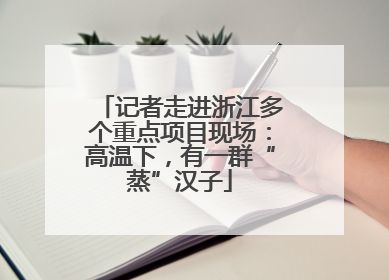 记者走进浙江多个重点项目现场：高温下，有一群“蒸”汉子