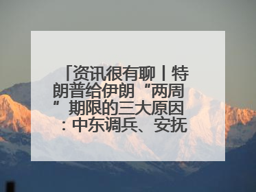 资讯很有聊丨特朗普给伊朗“两周”期限的三大原因：中东调兵、安抚国内、个人习惯