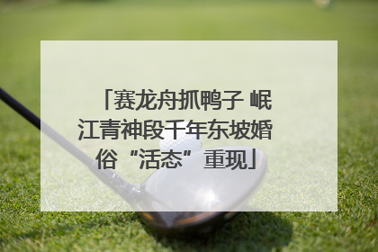 赛龙舟抓鸭子 岷江青神段千年东坡婚俗“活态”重现