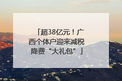 超38亿元！广西个体户迎来减税降费“大礼包”