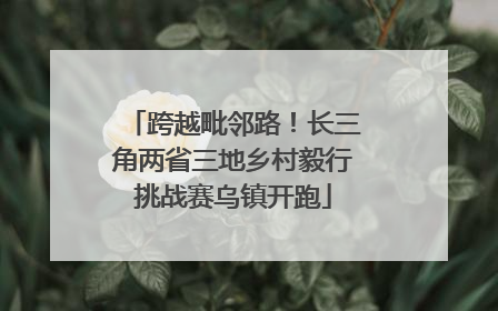 跨越毗邻路！长三角两省三地乡村毅行挑战赛乌镇开跑