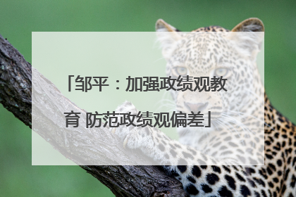 邹平：加强政绩观教育 防范政绩观偏差