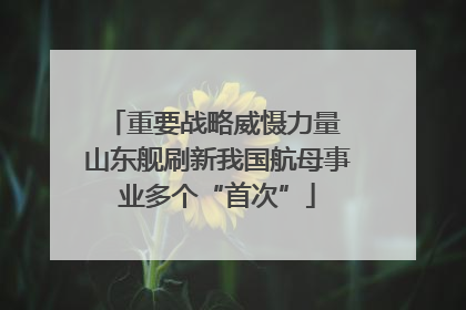 重要战略威慑力量 山东舰刷新我国航母事业多个“首次”