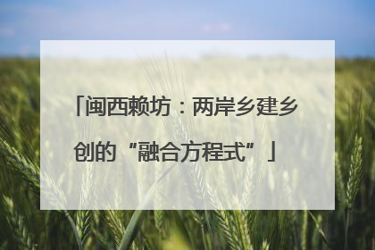 闽西赖坊：两岸乡建乡创的“融合方程式”