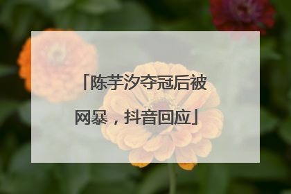 陈芋汐夺冠后被网暴，抖音回应