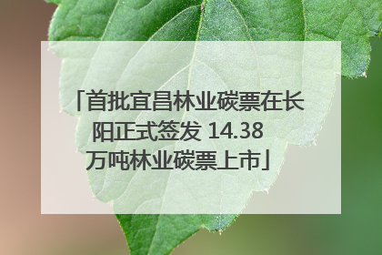 首批宜昌林业碳票在长阳正式签发 14.38万吨林业碳票上市