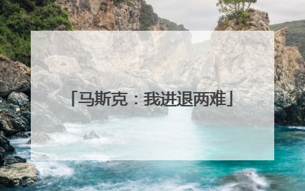 马斯克：我进退两难
