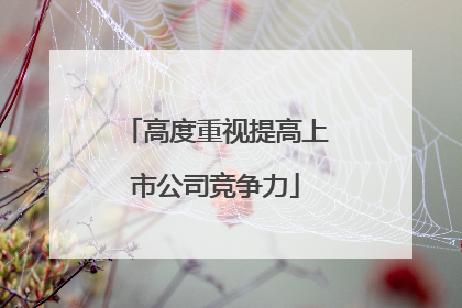 高度重视提高上市公司竞争力