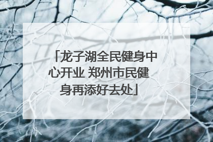 龙子湖全民健身中心开业 郑州市民健身再添好去处