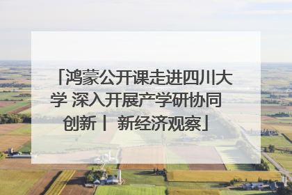 鸿蒙公开课走进四川大学 深入开展产学研协同创新丨 新经济观察