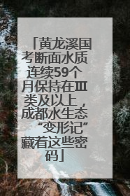 黄龙溪国考断面水质连续59个月保持在Ⅲ类及以上，成都水生态“变形记”藏着这些密码