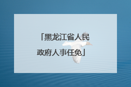 黑龙江省人民政府人事任免
